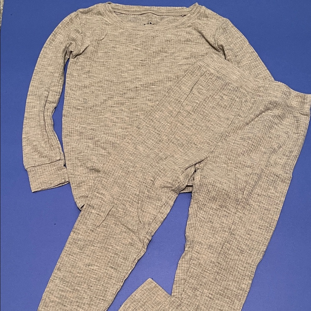 Little Sleepies Heathered oatmeal 2 piece pajamas
